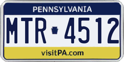 PA license plate MTR4512