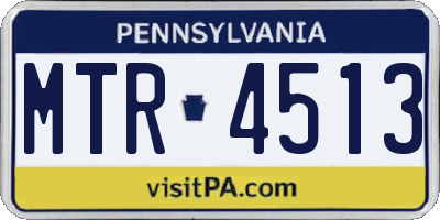 PA license plate MTR4513