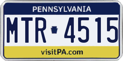 PA license plate MTR4515