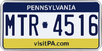 PA license plate MTR4516