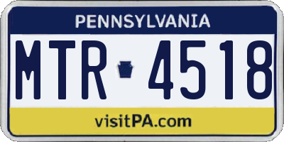 PA license plate MTR4518