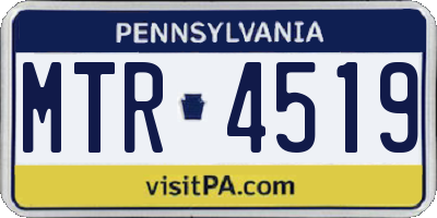 PA license plate MTR4519