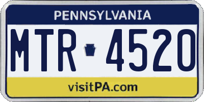 PA license plate MTR4520