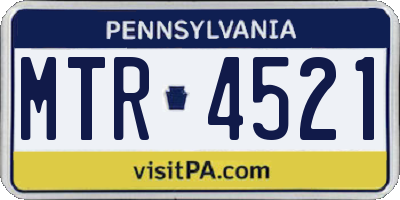 PA license plate MTR4521