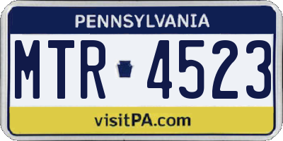 PA license plate MTR4523