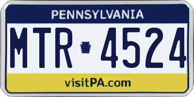 PA license plate MTR4524