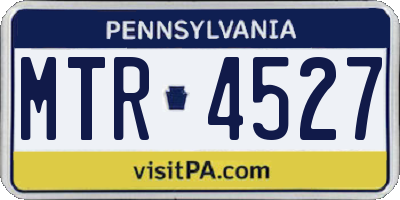 PA license plate MTR4527