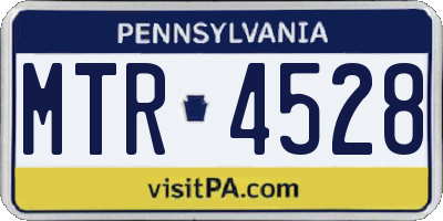 PA license plate MTR4528