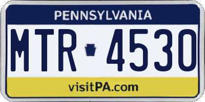PA license plate MTR4530
