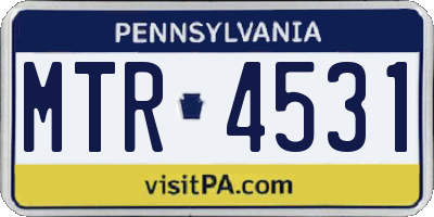 PA license plate MTR4531
