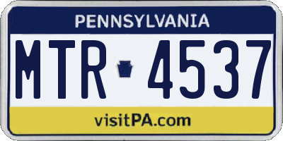 PA license plate MTR4537