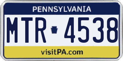 PA license plate MTR4538