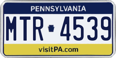 PA license plate MTR4539