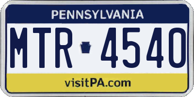 PA license plate MTR4540