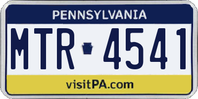 PA license plate MTR4541