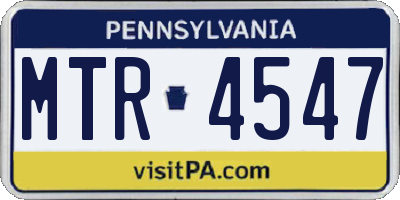 PA license plate MTR4547