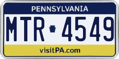 PA license plate MTR4549