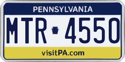 PA license plate MTR4550