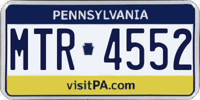 PA license plate MTR4552
