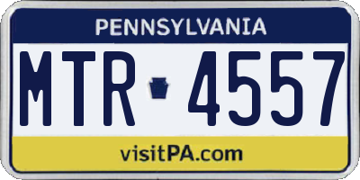 PA license plate MTR4557