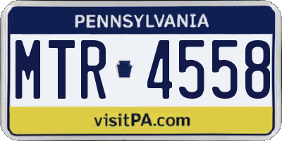 PA license plate MTR4558