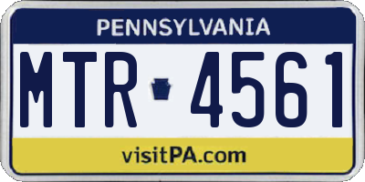 PA license plate MTR4561