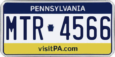 PA license plate MTR4566