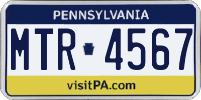 PA license plate MTR4567