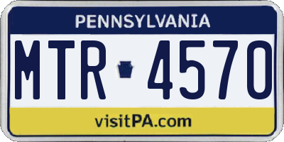 PA license plate MTR4570