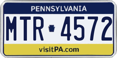 PA license plate MTR4572