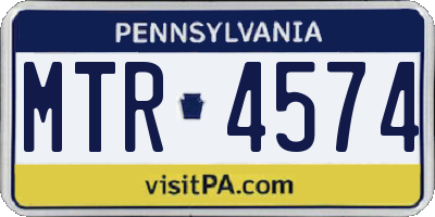 PA license plate MTR4574