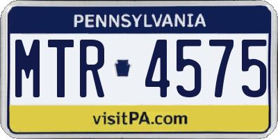 PA license plate MTR4575