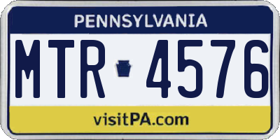 PA license plate MTR4576