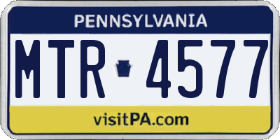 PA license plate MTR4577