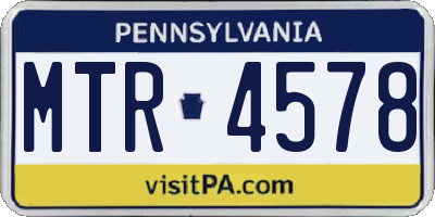 PA license plate MTR4578