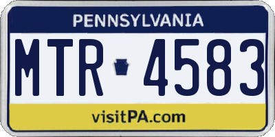 PA license plate MTR4583