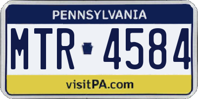 PA license plate MTR4584