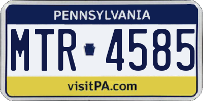 PA license plate MTR4585