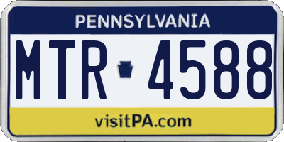 PA license plate MTR4588