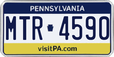 PA license plate MTR4590