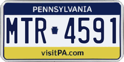 PA license plate MTR4591