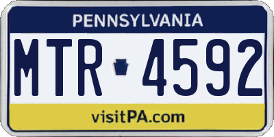PA license plate MTR4592