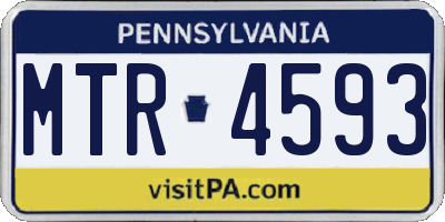 PA license plate MTR4593