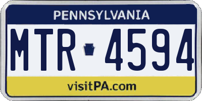 PA license plate MTR4594