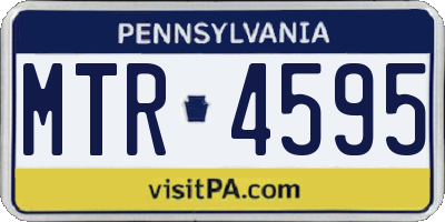 PA license plate MTR4595