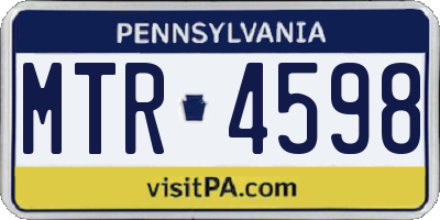 PA license plate MTR4598