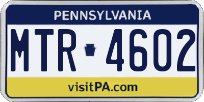 PA license plate MTR4602