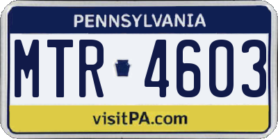 PA license plate MTR4603
