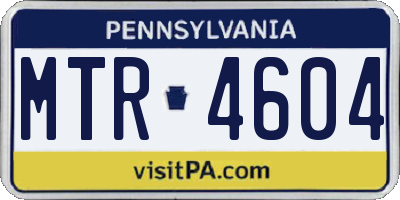 PA license plate MTR4604