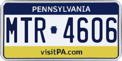 PA license plate MTR4606